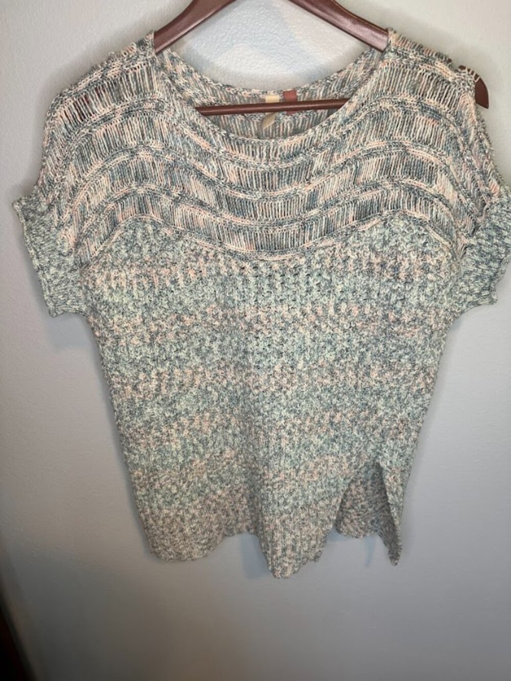 Anthropologie Pilcro Chunky Knit Pastel Short-Sleeve Sweater - XS